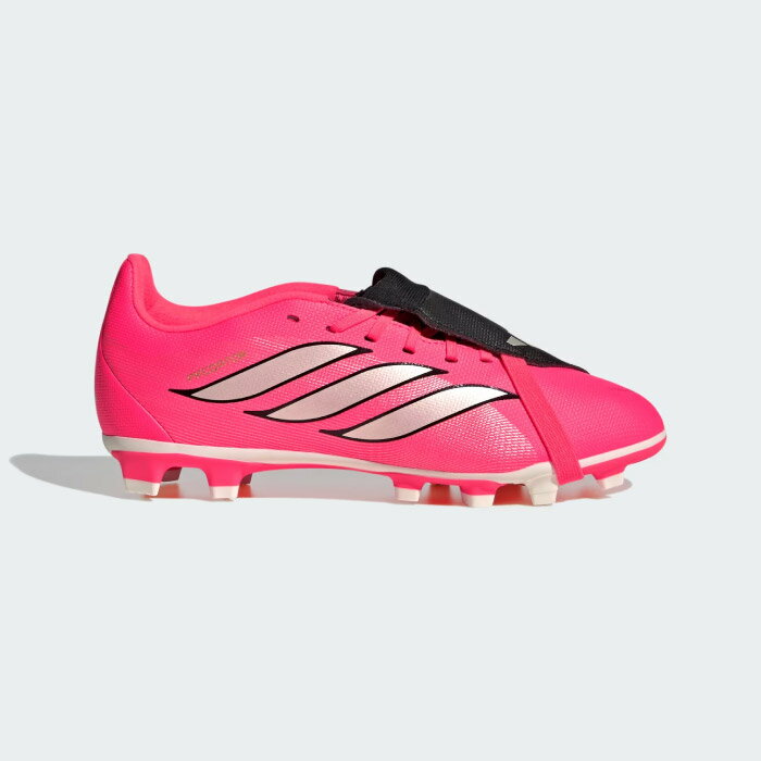 ITEM DETAILS キック面が滑らかなフォールディングシュータンのサッカースパイク。プレデター CLUB フォールディングシュータン FG/MG / 天然芝・土・人工芝用サッカースパイクを履いて、自信を持ってピッチに足を踏み入れよう。すべてのゴールを目指す意欲にインスパイアされたこのスパイクは、ゴール前で主導権を握ろうとする年若きサッカー選手のために作られている。次世代のサッカー選手のために作られたこのスパイクは、クラシックなスタイルと実用的な特徴を兼ね備え、学校の試合や、週末のリーグ戦にも、そして友達とのちょっとした遊びにも信頼して選べる一足。 特徴 - アイコニックなフォールディングシュータンが滑らかなキック面を作り出し、伝説の選手たちのような正確かつパワフルなキック感覚を演出。 - 柔らかい合成アッパーで快適さを優先させ、高い快適性とテクスチャーの追加によりグリップ力を高めている。 - 試合でも練習でも、合成素材のアウトソールデザインが、天然芝、土、人工芝のどのグラウンドでも動きをサポートし、いつでもプレーできる準備を整える。 - アイコニックなアディダスのブランドが、スタイリングでも最後の1ピースとなる。 スペック - レギュラーフィット - シューレースクロージャー - 合成素材のアッパー - テキスタイルソックライナー - 合成素材のアウトソール - フォールディングシュータン - アディダスのブランド要素 その他 - 商品カラー：Solar Turbo / Thermal Chrome / Core Black - 製品コード：KJ6746 ■当店でのご注文確定は、当店が定めるお買い物ガイド(下記含む)を理解し、同意したものとしてみなします。 ※実店舗を含め、複数の店舗と在庫を共有しており、ご注文後に在庫切れが発生する場合がございます。その際はメールにてご案内致します。事前にドメイン:shop.rakuten.co.jpをご登録ください。 ※店頭陳列在庫での販売の可能性があります。 ※メーカー画像を使用しておりますが、予告なく仕様やパッケージが変更される場合があります。 ※商品画像のカラーにつきましては、観覧される端末等の設定・環境によって実物と多少異なる場合があります。