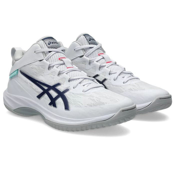Rampjack Trip店のasics アシックス バスケットボールシューズ GELHOOP V17 ゲルフープ V17 ユニセックス STANDARD ホワイト/ブルーエクスペンス 1063A096.104｜アングル2