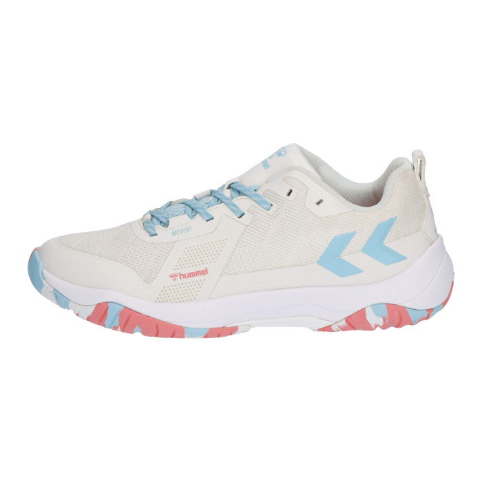 hummel ヒュンメル ハンドボールシューズ メンズ コメットパワー3.0 ホワイト×ターコイズ ワイド 体育館用 屋内用 部活 新入部員 HAS8043