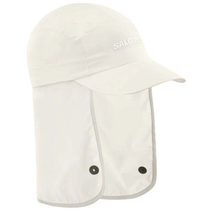 Gears - SALOMON サロモン キャップ SALOMON SAHARA サハラ ユニセックス WHISPER WHITE 帽子 ネックカバー付き フルカバー ランニング LC2766400