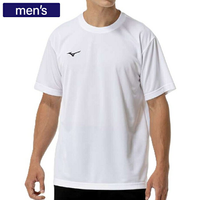 Mizuno ミズノ トップス ナビドライTシャツ(半袖／丸首) メンズ ポリエステル ホワイト×ブラック 32MAC190