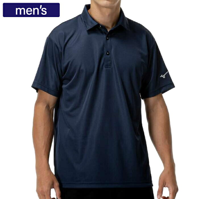 Men'S Wear - Mizuno ミズノ トップス ナビドライポロシャツ(半袖) メンズ ポリエステル ドレスネイビー×シルバー 32MAC193