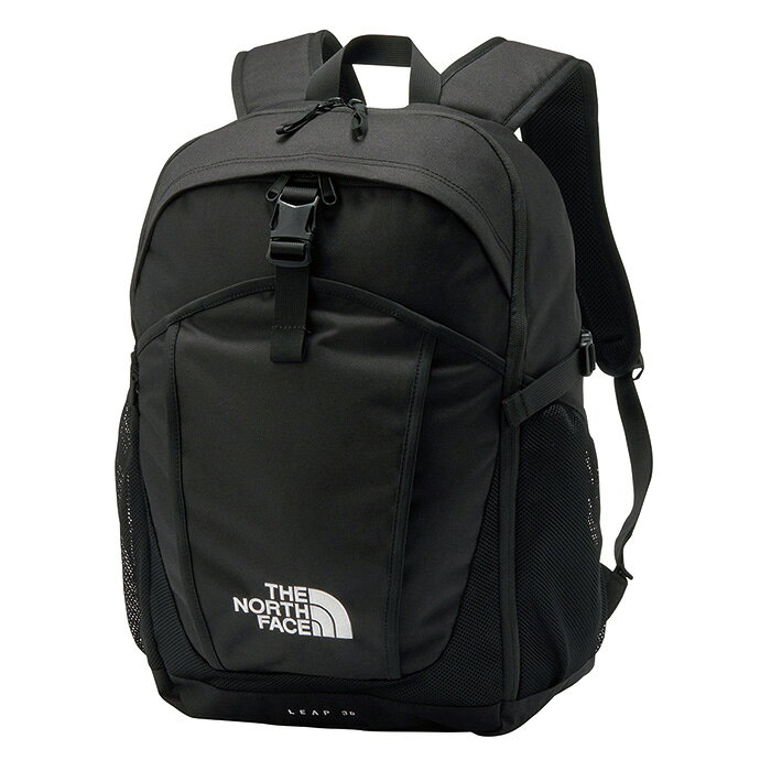 シンプルなデザインにビッグロゴが映える、スポーティな中型デイパック 特徴 ・新生活を迎える学生や社会人への飛躍というエールを込めた「LEAP（リープ）」コレクション ・誰もが使い方をイメージできるシンプルな構造 ・ワンポイントデザインのフロントのビッグロゴ ・たっぷり入る容量32L 生地・素材 ・耐久性が高い600デニールのポリエステルと1200デニールのポリエステルの組み合わせ 機能・デザイン ・中身の出し入れがスムーズなボトムまで大きく開くL字型開口部 ・荷物を収納しやすいフロントスリットポケット ・小物の収納に便利なファスナー付きフロントポケット ・ノートPCも収納できる本体内部のスリットポケット ・ボトルなども収納可能なサイドのメッシュポケット ・背面パッドにTHE NORTH FACE独自の抗菌防臭加工「DEORANGE」 おすすめシーン ・日常シーン Fabric 600Dリサイクルポリエステル、1200Dリサイクルポリエステル Function 中身の出し入れや整理整頓が容易なボトムまで大きく開く開口部／大きな荷物の出し入れがしやすいフロントスリットポケット／小物の収納に便利なフロントファスナーポケットとトップファスナーポケット／サイドにメッシュポケット／内部にスリットポケット／チェストハーネス／リフレクター 原産国 ベトナム Size ONE SIZE Weight 約745g 寸法 H46.5×W34.5×D17cm Capacity 32L 備考 ※製品に記載されている容量と実際の容量は異なります。ご注意下さい。 ■当店でのご注文確定は、当店が定めるお買い物ガイド(下記含む)を理解し、同意したものとしてみなします。 ※実店舗を含め、複数の店舗と在庫を共有しており、ご注文後に在庫切れが発生する場合がございます。その際はメールにてご案内致します。事前にドメイン:shop.rakuten.co.jpをご登録ください。 ※店頭陳列在庫での販売の可能性があります。 ※メーカー画像を使用しておりますが、予告なく仕様やパッケージが変更される場合があります。 ※商品画像のカラーにつきましては、観覧される端末等の設定・環境によって実物と多少異なる場合があります。