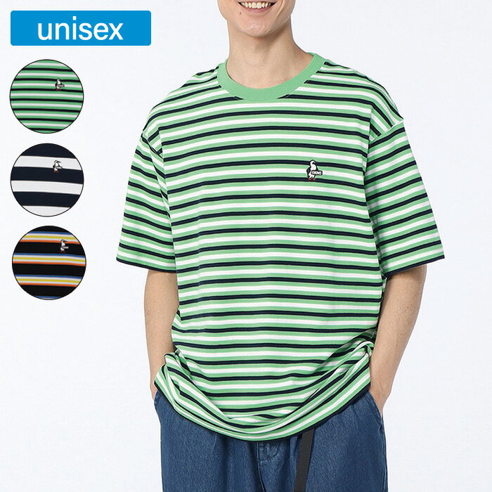 Rakuten - CHUMS チャムス 半袖 ブービーボーダーピケTシャツ ユニセックス オーバーサイズ CH02-1275