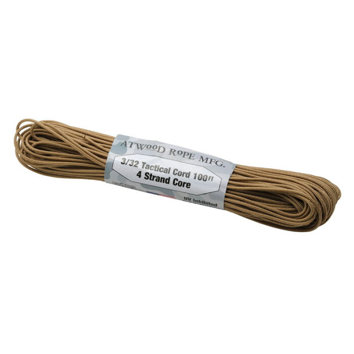 ATWOOD ROPE アットウッドロープ タクティカルコード ガイライン 耐荷重125kg 2.4mm 30m タン 44011