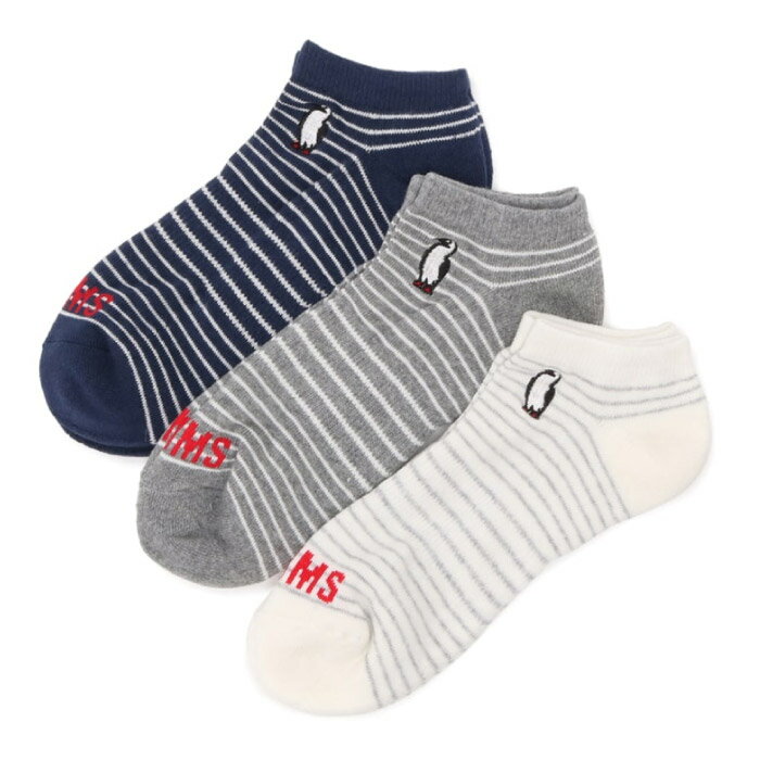 CHUMS チャムス 3P Booby Border Ankle Socks 3Pブービーボーダーアンクルソックス 靴下 抗菌防臭加工 3足セット CH06-1114