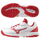 Mizuno ミズノ ライトレボトレーナーJr.CR 少年 野球 トレーニングシューズ ジュニア 2022年秋冬 ワイド 3E ホワイト×レッド 11GT222...