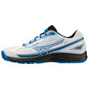 MIZUNO ミズノ ブレイクショット 4 OC WIDE クレー/砂入り人工芝コート テニス シューズ 2024年春夏 ホワイト×ブルー×ブラック 61GB2...