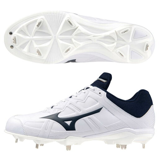 Mizuno ミズノ ライトレボバディー2 野球 ソフトボール スパイク ユニセックス 2023年秋冬 ワイド 3E ホワイト×ネイビー 11GM232614 Mizuno ミズノ ライトレボバディー2 野球 ソフトボール スパイク ユニセックス 2023年秋冬 ワイド 3E ホワイト×ネイビー 11GM232614