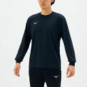 MIZUNO ミズノ ナビドライTシャツ 長袖/丸首 ユニセックス 吸汗速乾機能 Tシャツ 長袖 2022年春夏 ブラック×ホワイト 32MA119509(4)