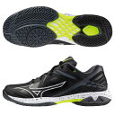 MIZUNO ミズノ ウエーブクロー3 WIDE バドミントンシューズ 4E ノンマーキングソール 2024年春夏 ブラック/ホワイト/イエロー 71GA244...