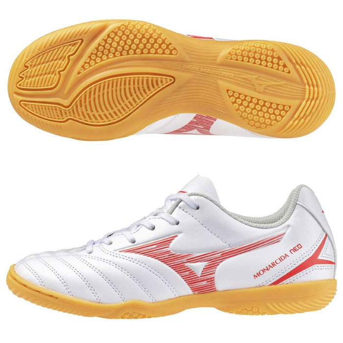 MIZUNO ミズノ モナルシーダNEO 3 SELECT JR IN ジュニア キッズ 子供 インドアシューズ フットサル 室内 体育館 2024年秋冬 ホワイト P1GG242560