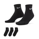 NIKE ナイキ 3P エブリデイ クッションド トレーニング アンクル ソックス 靴下 3足組 スポーツ トレーニング ブラック SX7667-010