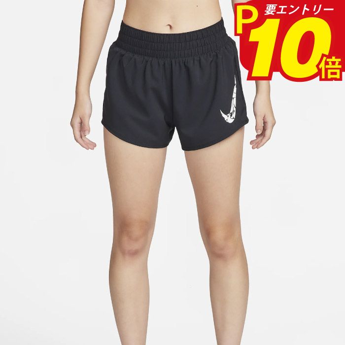 NIKE ナイキ ワン ウィメンズ Dri-FIT ミッドライズ 8cm ショートパンツ (インナー付き) レディース ブラック/ホワイト FN2602-010