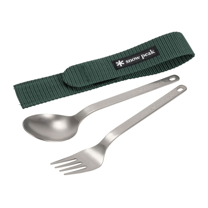 snow peak スノーピーク ワッパー武器2本セット カトラリー キャンプ 超軽量チタン製 収納ケース付き S..