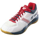 YONEX ヨネックス バドミントンシューズ パワークッションストライダーフロー 3E ホワイト/レッド 日本バドミントン協会審査合格品 新入部員 部活 SHB...