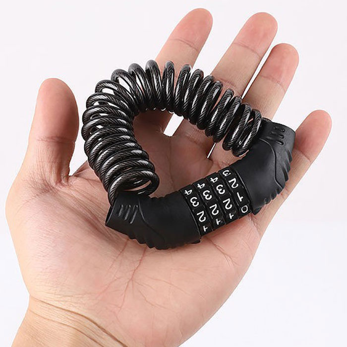 Rakuten - ワイヤーロックパスワード 自転車用ダイヤル 鍵 ヘルメット盗難防止ロック 番号 可変式 変更可能 数字 シルバー 自転車 ナ カラビナ式ナンバー カラビナロック Dロック4桁の暗証番号 頑丈 安全 アウトド 暗証番号 防犯 盗難防止 カバン鍵 パスポート 南京錠