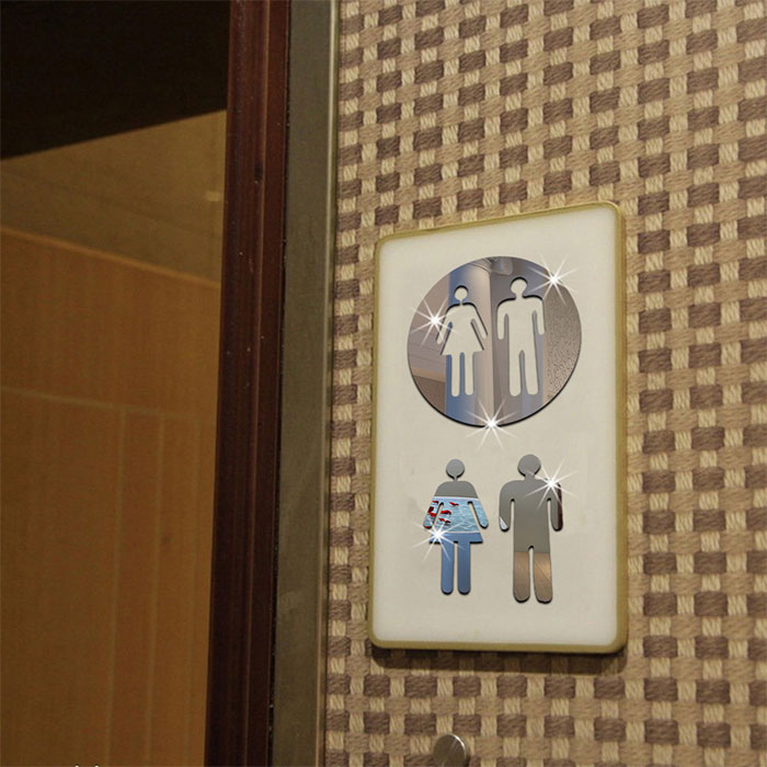 Rakuten - WC ウォールステッカー 男女トイレ 窓 便器 便器シール 鏡面 ミラー ウォールステッカー シール インテリア ウォールステッカ 壁デコ ト