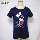 ディズニー ポケット付 プリント Tシャツ レディース ミッキー 女性 婦人用 半袖 Tシャツ キャラクター ブランド 可愛い カワイイ かわいい 夏物 白 黒 ホワイト ブラック カーキ グレー おしゃれ トップス 半袖 tシャツ ルームウェア ウエア tops メール便対応商品