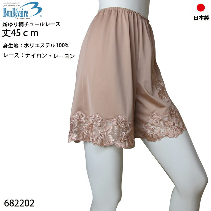 《11月27日までポイント5倍》日本製 Bonreveir ボンレヴェール キュロット ペチコートM・L 丈45cm 1メ-2運 682202 【N】【送料無料...