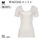 ワコール Wacoal ニットトップ 綿100% WACOALコットン トップス(3分袖) 3Lサイズ オーガニックコットンを使用 日本製 メール便3点まで ギ...