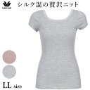ワコール Wacoal 【洗えるシルク】シルク50%混 2分袖 LLサイズ メール便3点まで ギフト CLC269【EV】【P】