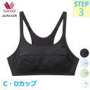 15%OFF ワコール Wacoal ジュニアブラジャー スポーツブラ (Cカップ/Dカップ) ステップ3 メール便1点まで 入園準備 入学準備 CFX337 ...