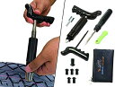 GRAND PITSTOP Tubeless Tire Puncture Repair Kit with Mushroom Plug for Tyre Punctures and Flats on Cars, Motorcycles, ATV, Trucks Tractors