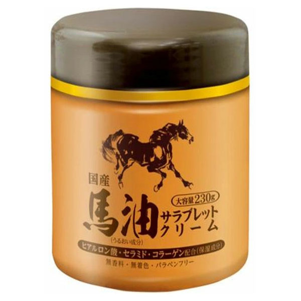 馬油クリームEX　230g　ヒアルロン酸＆コラーゲン（ハリ・ツヤ）成分）配合（日本製）馬油　クリーム　保湿　ギフト　あかぎれ　カサカサ　乾燥　浸透　たっぷり　美容