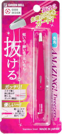 (GT-225) 驚きの毛抜き 先丸タイプ ローズ 毛抜き ステンレス ピンセット ツイザー ツイーザー ツィ−ザー ムダ毛 毛 眉毛 まゆ毛 けぬき 化粧 短い毛 太い毛 細い毛 定形外郵便送料無料のサムネイル