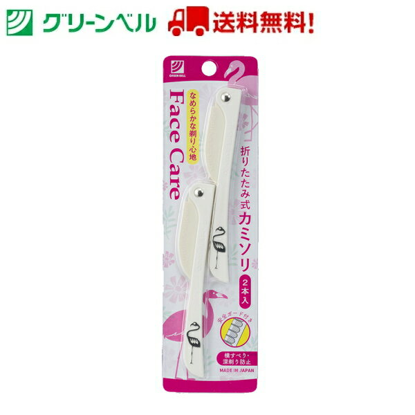 折りたたみ式カミソリ 2本入 PSG-051 カミソリ 剃刀 産毛 眉毛サロン アイブロウ グリーンベル Green Bell 手入れ 衛生 清潔 送料無料 定...