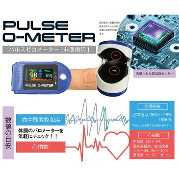 【即納】パルスゼロメーター PULSE0-METER 血中酸素濃度計 脈拍メーター 脈拍 脈拍計 血液酸素濃度測定器 コロナ対策 体調管理 定形外郵便 送料無料