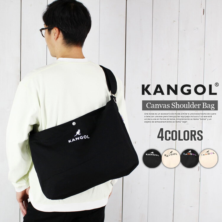 楽天RANKUTSUDOU　乱掘堂カンゴール ショルダーバッグ メンズ トートショルダー KANGOL ショルダーバッグ 2way キャンバス ショルダートート 斜めがけ メンズ ブランド ロゴ ショルダーバッグ 帆布 布 生地 斜めがけバッグ おしゃれ 人気 トレンド 自転車 通学 通勤 大きめ A4 大容量 高校生 大学生