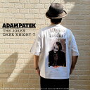 ADAMPATEK アダムパテック THE JOKER ジョーカー DARK KNIGHT T ダークナイト コラボ 半袖Tシャツ プリント 半袖 Tシャツ メンズ 汚し加工 Tシャツ バックプリント ヘビーコットン カットソー クルーネック ショートスリーブ レディース 男女兼用 ユニセックス トップス