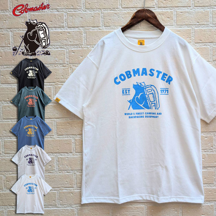 Rakuten - コブマスター スーベニア風 ロゴ ベア 半袖 Tシャツ COBMASTER カットソー クルーネック Tシャツ T/C度詰め天竺 ロゴ プリント 半袖Tシャツ 綿 ポリエステル メンズ レディース 男女兼用 ユニセックス 遊び心 キャンプ フェス アウトドア カジュアル アメカジ ストリート