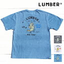 LUMBER tシャツ メンズ レディース 半袖Tシャツ メンズ カットソー クルーネック Tシャツ 半袖Tシャツ 綿 100 コットン 100 プリントT ユニセックス 男女兼用 トップス アウトドア キャンプ 夏 フェス アメカジ 釣り フィッシング USA 白 黒 ホワイト ブラック ブルー