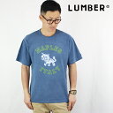 Tシャツ メンズ レディース ランバー アメカジ プリント 半袖Tシャツ LUMBER カットソー クルーネック Tシャツ ショートリーブ 半袖 綿 コットン 男女兼用 ユニセックス トップス アウトドア キャンプ フェス アメカジ タイガー 寅 虎 白 ホワイト 黒 ブラック ブルー