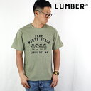 Tシャツ メンズ レディース ランバー アメカジ プリント 半袖Tシャツ LUMBER カットソー クルーネック Tシャツ ショートリーブ 半袖 綿 コットン 男女兼用 ユニセックス トップス アウトドア キャンプ フェス アメカジ ビーチ ペンギン 白 ホワイト カーキ