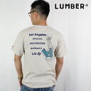 Tシャツ メンズ レディース ランバー アメカジ プリント 半袖Tシャツ LUMBER カットソー クルーネック Tシャツ ショートリーブ 半袖 綿 コットン 男女兼用 ユニセックス トップス アウトドア キャンプ フェス ロサンゼルス スニーカー ホワイト ナチュラル