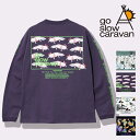 Tシャツ レディース メンズ スクエア ロゴ バックプリント 長袖Tシャツ go slow caravan カットソー クルーネック Tシャツ 長袖 綿100 ゴースローキャラバン ロングスリーブ 長袖 コットン100 USAコットン USA メンズ 男女兼用 ユニセックス バレンタイン プレゼント