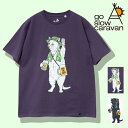 Tシャツ レディース メンズ フェス 猫 ネコ ねこ 白猫 黒猫 アニマル プリント 半袖Tシャツ go slow caravan カットソー クルーネック Tシャツ ゴースローキャラバン ショートリーブ 半袖 綿100 USAコットン 男女兼用 ユニセックス トップス アウトドア キャンプ 夏フェス