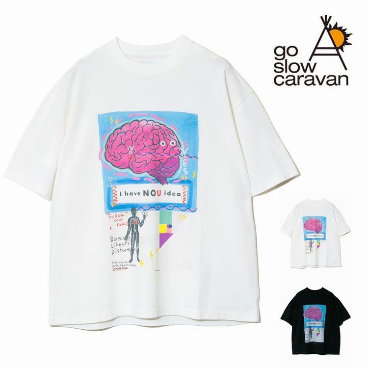 ゴースローキャラバン メンズ 半袖 Tシャツ NOUちゃん プリント メンズ go slow caravan オリジナル ヘビー天竺 生地 8.2oz ドライタッチ BIG TEE カットソー クルーネック tシャツ 半袖Tシャツ RAY綿JERSEY ユニセックス 男女兼用 トップス アウトドア キャンプ フェス