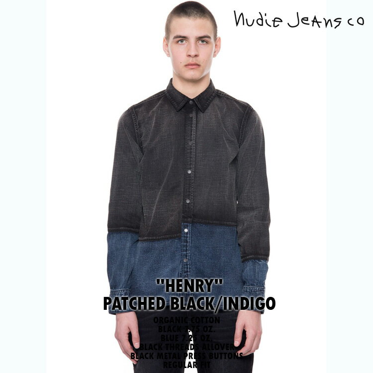 NudieJeans k[fB[W[Y HENRY w[ PATCHED BLACK INDIGO 140489