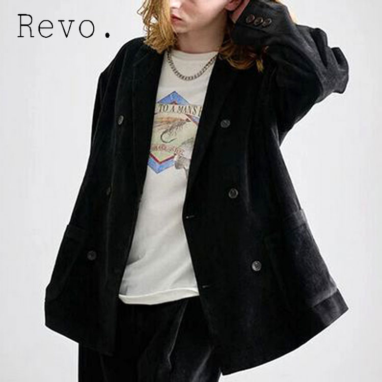 乐天商城 - シェニール織 ジャケット メンズ ダブルテーラードジャケット Revo. ルーズシルエット ダブル テーラードジャケット ダブルブレスト トップス ジャケット オーバーサイズ シルエット トレンド ビッグシルエット トラディショナル クラシカル 秋 冬 プレゼント セットアップ可
