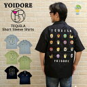 【YOIDORE】 テキーラ 刺繍 シャツ メンズ グラフィックデザイン 半袖シャツ よいどれ オープンカラー ボタンシャツ 半袖 ショート スリーブ トップス プレゼント 酔いどれ テキーラシリーズ ルーズシルエット 覆面 マスクマン柄 男女兼用 ユニセックス ジョッキサイズ(4)