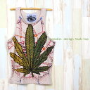 タンクトップ 【大麻】メンズタンクトップ エスニック アジアン ユニセックス タンクトップメンズ オーバーサイズ ガンジャ 葉っぱ ウィード バング ノースリーブ サイケ おしゃれ ヘンプ