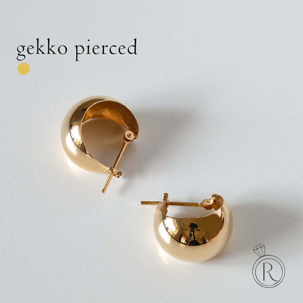 RAPA ピアス K18 ゲッコー ピアス gekko フープピアス レディース K18 地金 ピアス 18k 18金 ゴールド 月形 甲丸 プレゼント 女性 ギフト 金属アレルギー ラパポート 人気