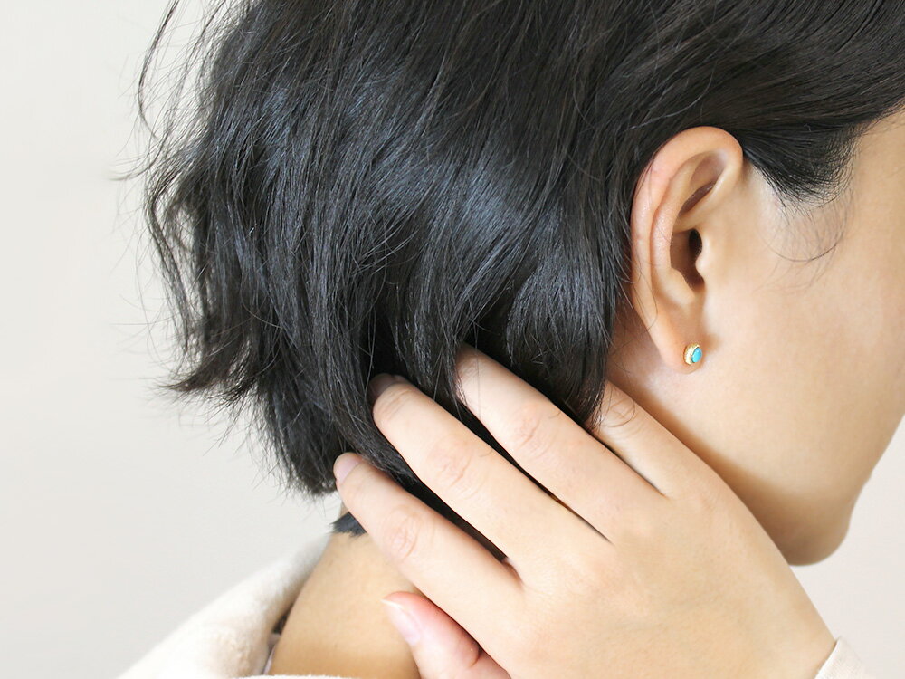 K18 ベジョータ ターコイズ ピアス 主役のターコイズをより引き立たせたピアス ターコイズ pierce K18ピアス 18k 18金 ゴールド トルコ石 カラーストーン スタッドピアス プレゼント 女性 ギフト プラチナ可 金属アレルギー ラパポート