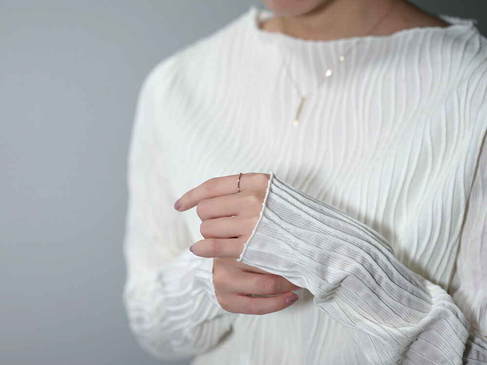 【3/28午後値上げ実施】 K18 タイニー スタッズ リング レディース K18 カットリング ペアリング 地金 指輪 地金リング ring 18k 18金 ゴールド フルデザイン 重ね付け スタックリング プレゼント 女性 ギフト プラチナ可 シンプル カップル RAPA ラパ 送料無料