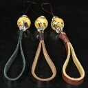 手彫り&ゴールド加工 龍(ドラゴン) 16mm天然水晶 本レザー ストラップ ブラウン、ダークブラウン、ブラック チベット密教 彫刻 携帯ストラップ【メール便対...